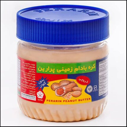 کره بادام زمینی پرارین آبی کروچی با تکههای بادام(314ف)12ع