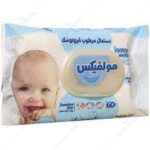 دستمال مرطوب مولفیکس (12*60)(آبی)کودک حساس بزرگ (213ف)12ع