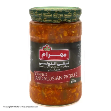 ترشی آندولسی(مخلوط گوجه)مهرام650گ(108ف)12ع**