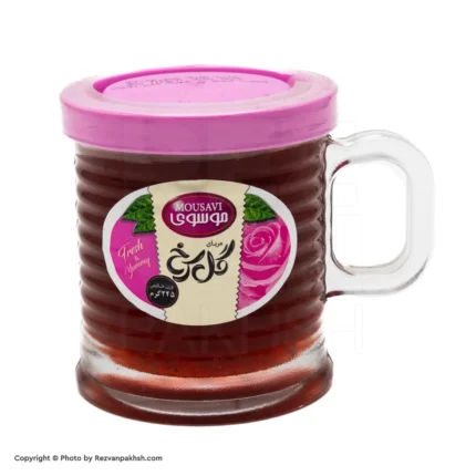 مرباموسوی گل(طرح لیوان دسته دار)245گ(116ف)12ع**