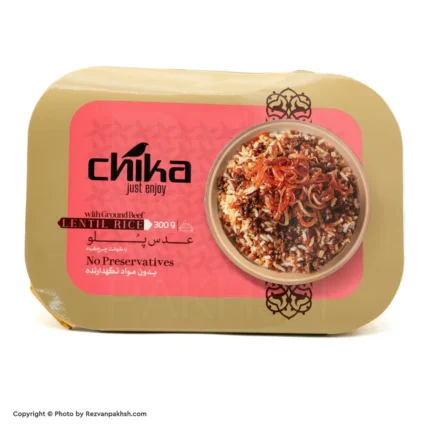 غذای آماده عدس پلوباگوشت چیکا300گ(135ف)4ع