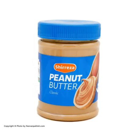 کره بادام زمینی شیررضا کلاسیک نمکی(آبی)450گ(380ف)12ع