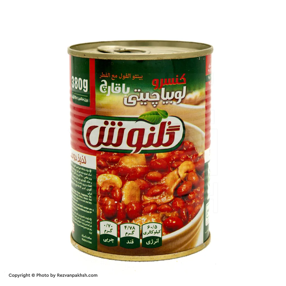 24823 کنسرولوبیاقارچ گلنوش380گ (175ف)12ع - تصویر 1