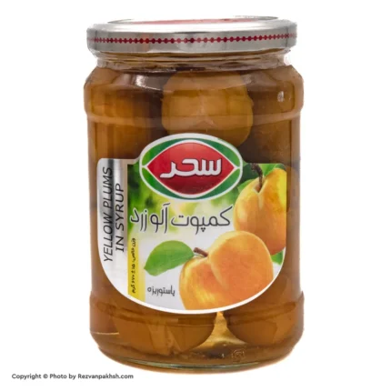 کمپوت آلو زرد سحر شیشه(139ف)6ع