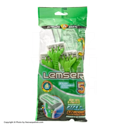 تیغ ژیلت لمسر 4تا5لبه صابوندار مردانه(12*16)(سبز)**