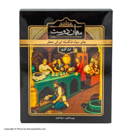چای ایرانی450گ مهماندوست دوغزال عطری مشکی(575ف)12ع